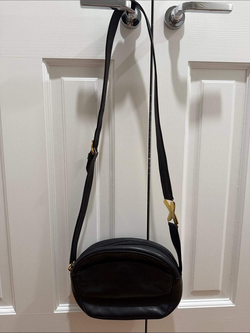 Paloma Picasso Black Crossbody Bag with Gold Accent